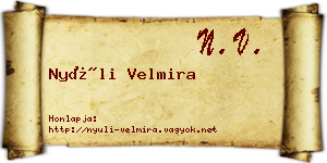 Nyúli Velmira névjegykártya